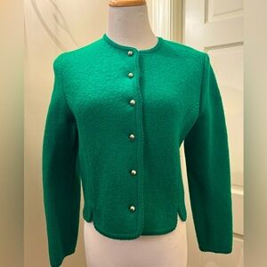 Vintage Boiled Wool Jacket (Kelly Green) Boston Dry Goods Company (European 36)